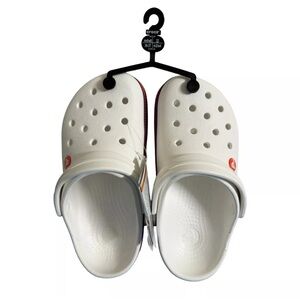 Crocs Crocband Zipper Band Clog White Orange Purple Men'4 Women's 6 -NWT - RARE